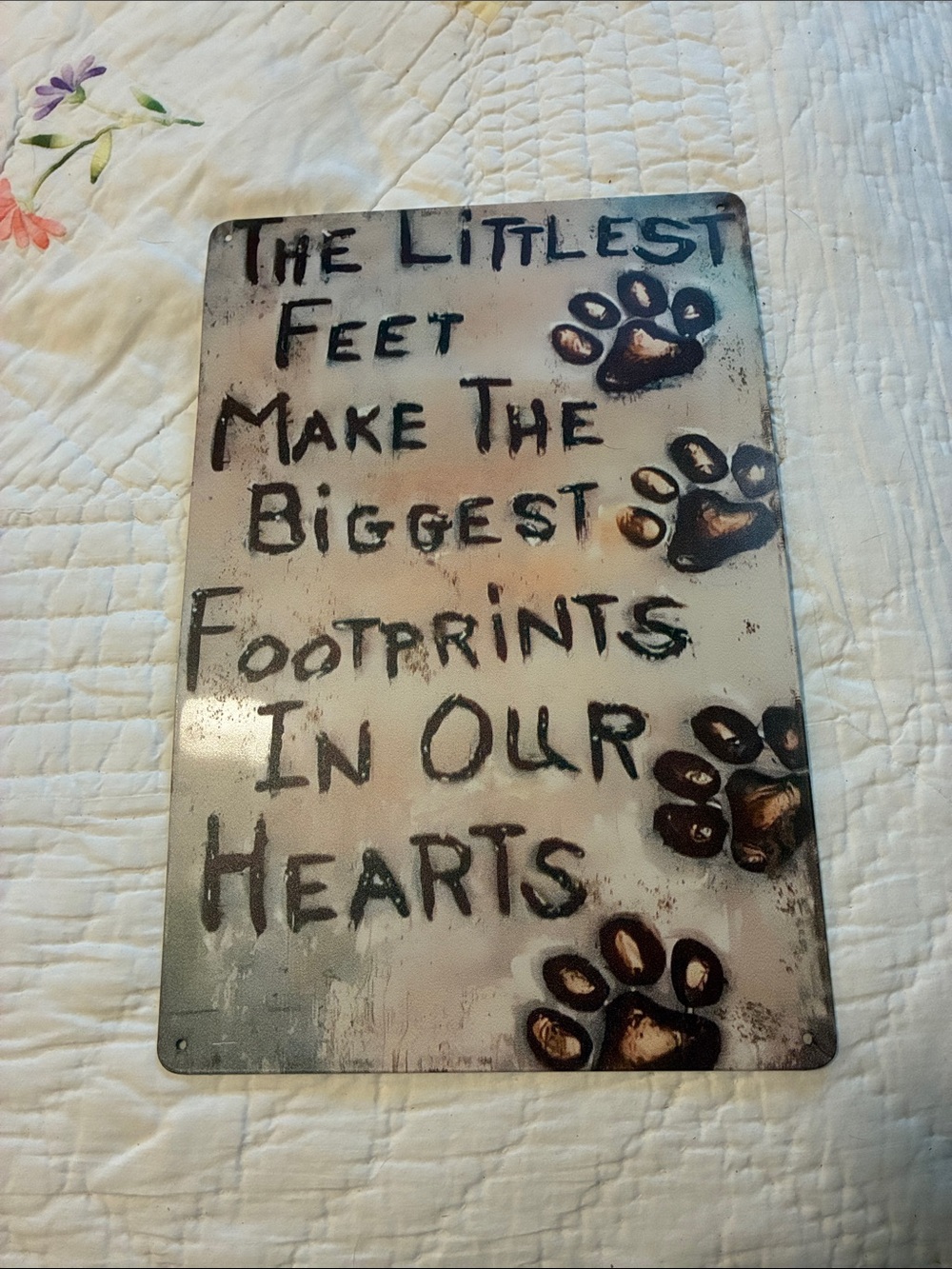 Pet Paw Print Wall Sign - Brown Paw Design